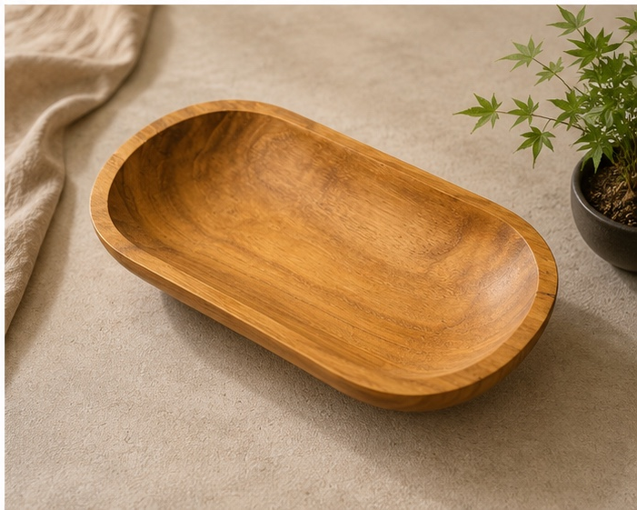 Handcrafted Solid Teakwood Sushi Serving Plate