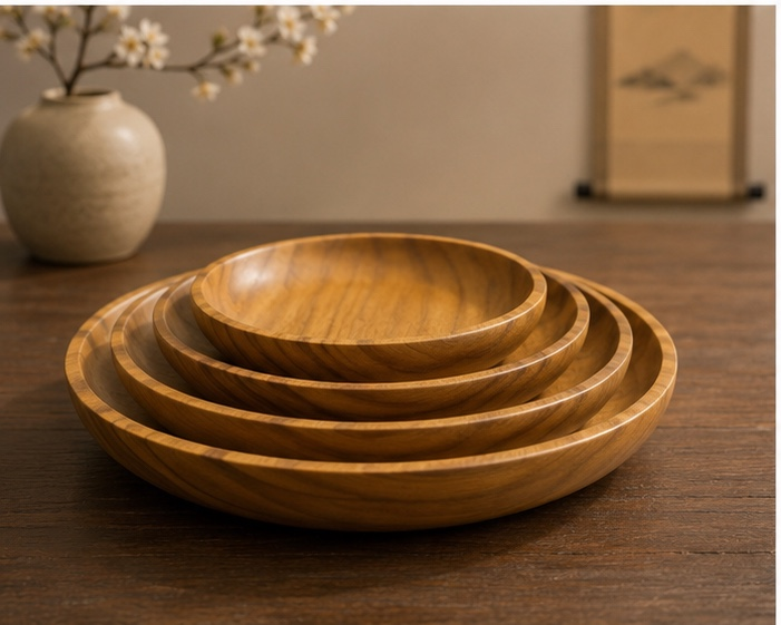 Premium Handcrafted Teakwood Serving Plate