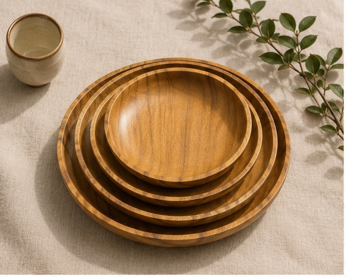 Premium Handcrafted Teakwood Serving Plate